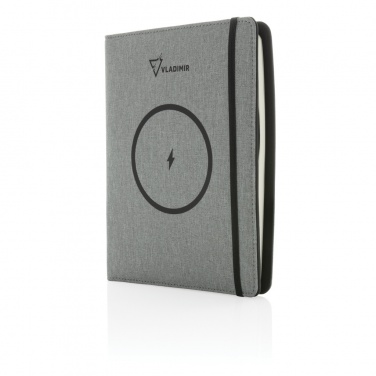 Logo trade corporate gifts picture of: Air 5W wireless charging notebook with 5000mAh powerbank