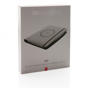 Logo trade promotional merchandise picture of: Air 5W wireless charging notebook with 5000mAh powerbank