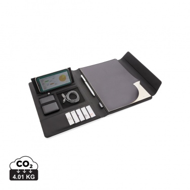 Logo trade advertising product photo of: Fiko 5W wireless charging portfolio A4 with powerbank