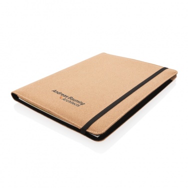 Logo trade promotional items image of: Deluxe cork portfolio A4 with pen