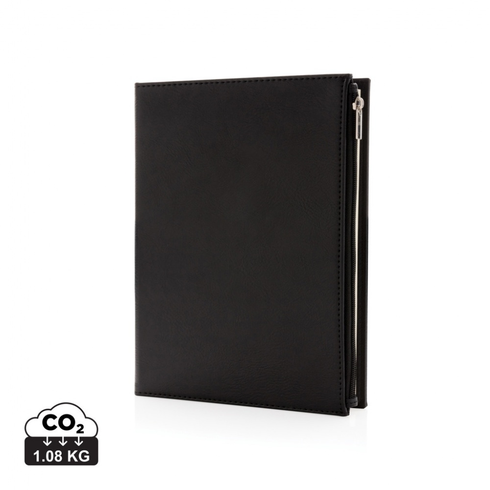 Logo trade promotional items image of: Swiss Peak A5 PU notebook with zipper pocket