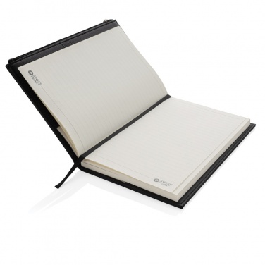 Logo trade promotional products image of: Swiss Peak A5 PU notebook with zipper pocket