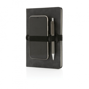 Logo trade promotional items picture of: Deluxe hardcover PU notebook A5 with phone and pen holder