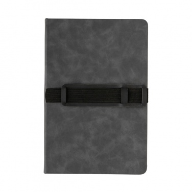 Logotrade advertising products photo of: Deluxe hardcover PU notebook A5 with phone and pen holder