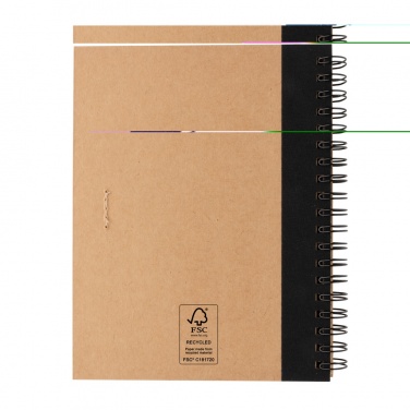 Logo trade promotional gift photo of: Kraft spiral notebook with pen
