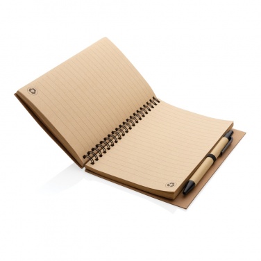 Logo trade promotional products picture of: Kraft spiral notebook with pen