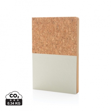 Logo trade promotional giveaways image of: A5 cork & kraft notebook
