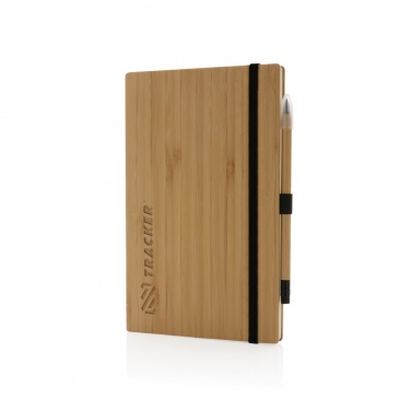 Logo trade promotional product photo of: Bamboo notebook and infinity pencil set