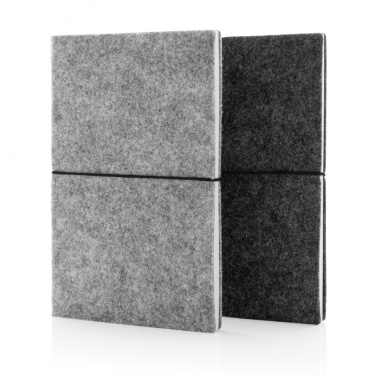 Logo trade promotional items picture of: GRS certified recycled felt A5 softcover notebook