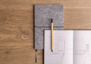 Logotrade business gift image of: GRS certified recycled felt A5 softcover notebook