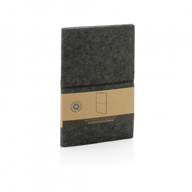 Logotrade promotional gift picture of: GRS certified recycled felt A5 softcover notebook