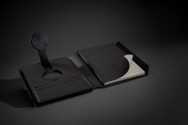 Logotrade advertising product picture of: Swiss Peak RCS rePU notebook with 2-in-1 wireless charger