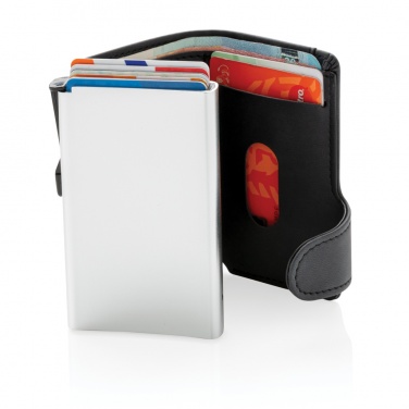 Logotrade advertising product picture of: Standard aluminium RFID cardholder with PU wallet