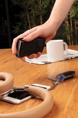 Logotrade promotional giveaway image of: Standard aluminium RFID cardholder with PU wallet