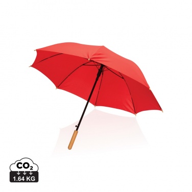 Logotrade promotional merchandise photo of: 23" Impact AWARE™ RPET 190T auto open bamboo umbrella