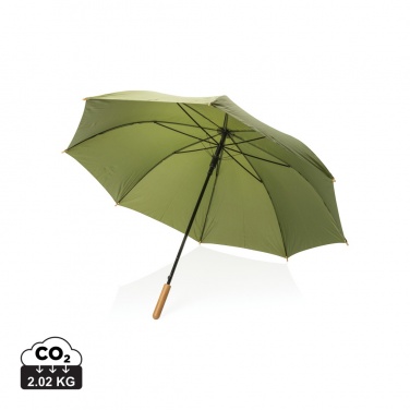 Logotrade promotional merchandise picture of: 27" Impact AWARE™ RPET 190T auto open bamboo umbrella