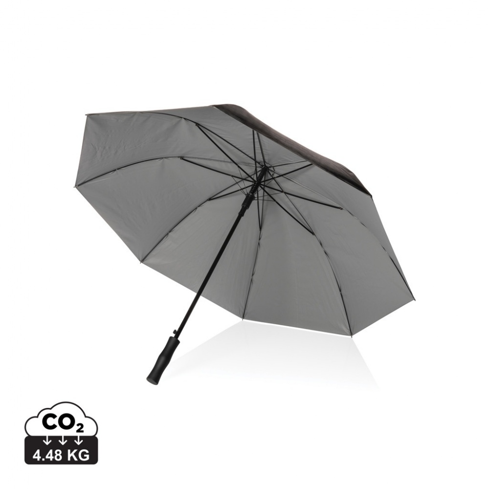 Logo trade promotional gift photo of: 27" Impact AWARE™ RPET 190T dual colour auto open umbrella