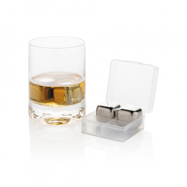 Logo trade promotional product photo of: Re-usable stainless steel ice cubes 4pc