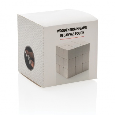 Logo trade corporate gifts image of: Wooden brain game in canvas pouch