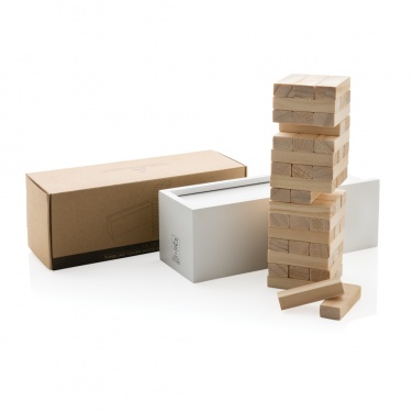 Logo trade business gift photo of: Deluxe tumbling tower wood block stacking game
