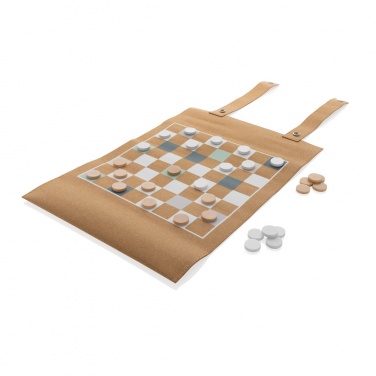 Logo trade promotional gift photo of: Britton cork foldable backgammon and checkers game set
