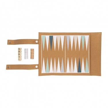 Logotrade promotional items photo of: Britton cork foldable backgammon and checkers game set