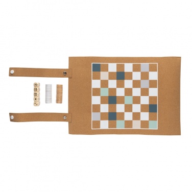 Logotrade advertising product picture of: Britton cork foldable backgammon and checkers game set