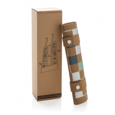 Logotrade promotional product picture of: Britton cork foldable backgammon and checkers game set