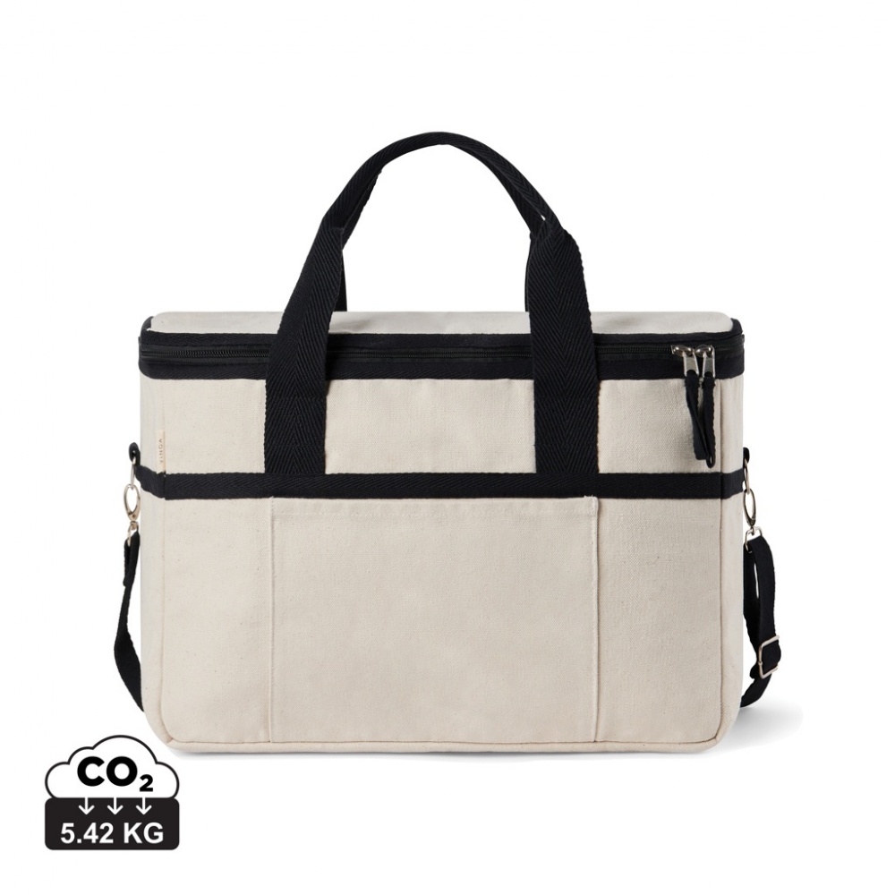 Logo trade promotional gifts picture of: VINGA Volonne AWARE™ recycled canvas cooler basket