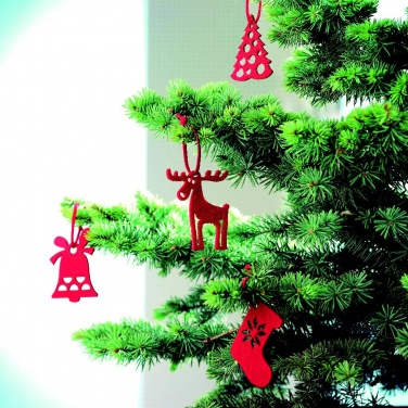 Logo trade promotional item photo of: Set of 6 felt tree hangers