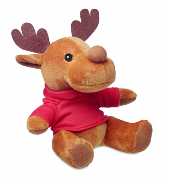 Logo trade promotional gift photo of: Plush reindeer with hoodie