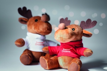 Logo trade corporate gifts image of: Plush reindeer with hoodie