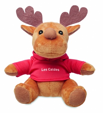 Logo trade advertising product photo of: Plush reindeer with hoodie