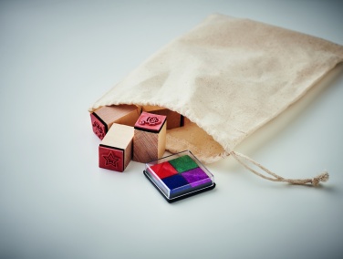 Logo trade advertising products picture of: 8 wooden Christmas stamps set
