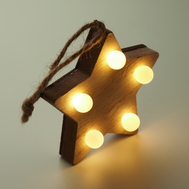 Logotrade business gift image of: Wooden weed star with lights