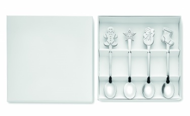 Logo trade promotional gifts picture of: Set of 4 Christmas tea spoon