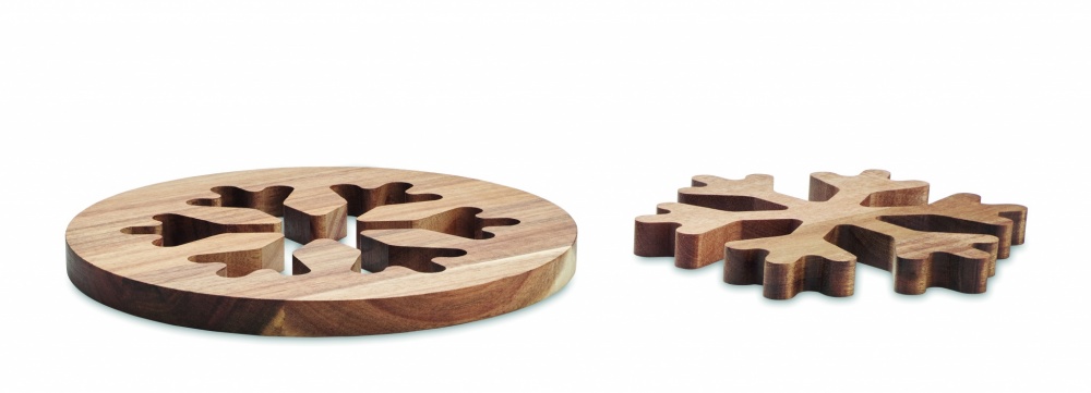 Logo trade promotional product photo of: Acacia wooden pot holders set