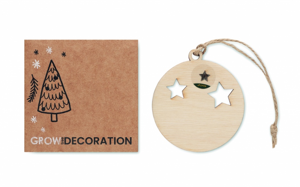 Logo trade business gift photo of: Wooden bauble shape hanger