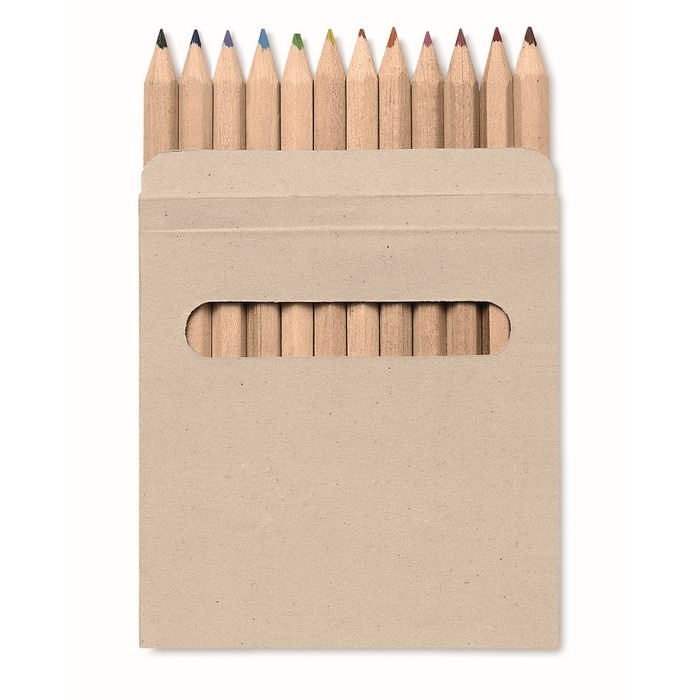 Logo trade promotional merchandise image of: 12 coloured pencils set