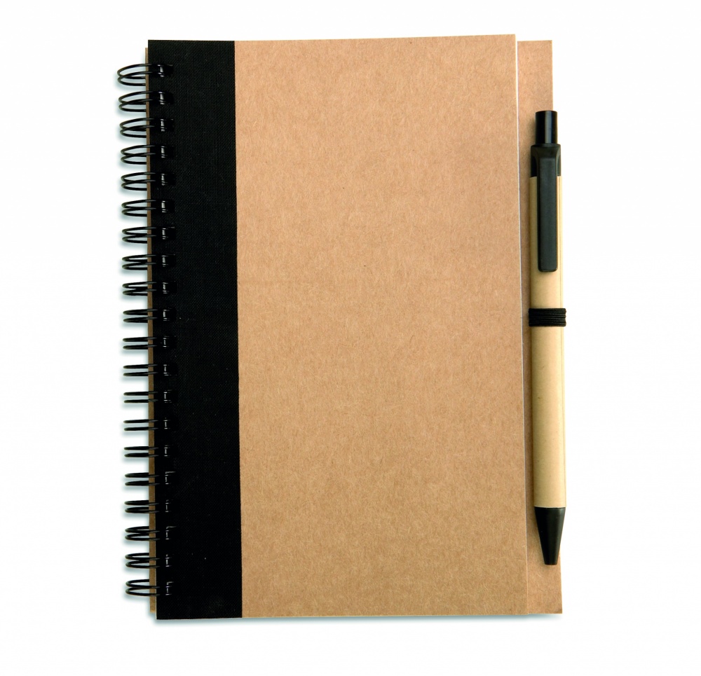 Logo trade promotional item photo of: B6 recycled notebook with pen