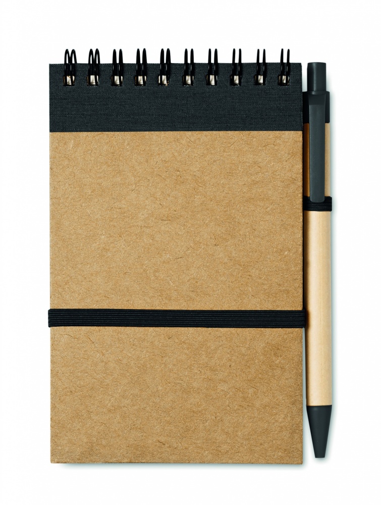 Logo trade promotional products picture of: A6 recycled notepad with pen