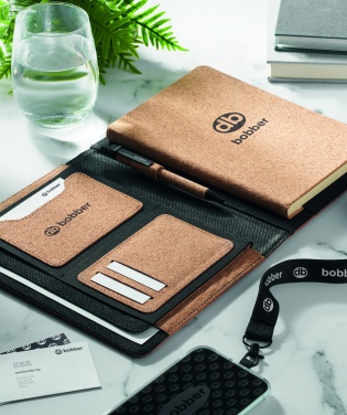 Logo trade promotional products image of: A5 portfolio in cork