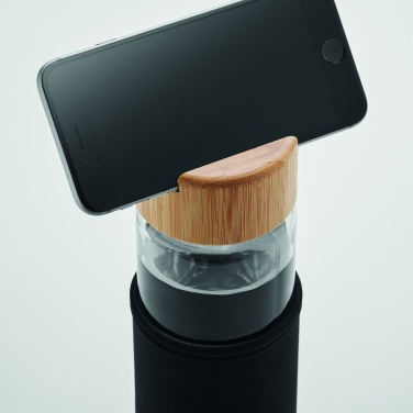 Logo trade business gift photo of: Glass bottle bamboo lid 600ml