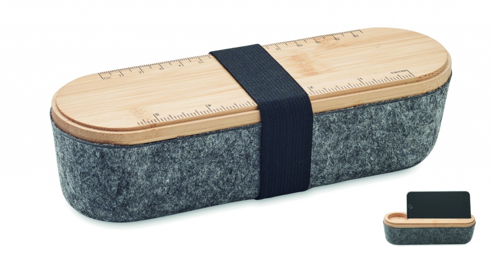 Logotrade promotional merchandise image of: RPET felt pencil case with lid