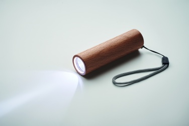 Logo trade promotional giveaways image of: Beech wood rechargeable torch