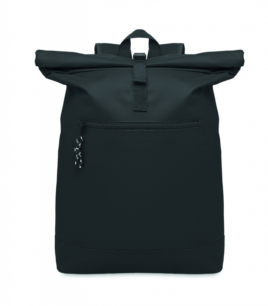 Logo trade corporate gifts image of: 600Dpolyester rolltop backpack