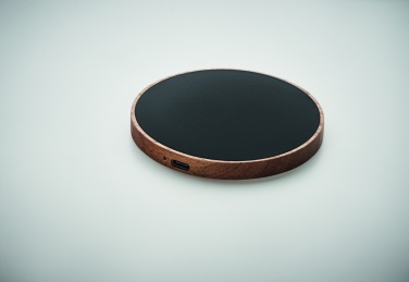 Logo trade promotional gift photo of: Wireless charger in acacia 15W