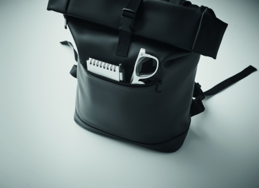Logo trade corporate gifts image of: Laptop PU Rolltop backpack