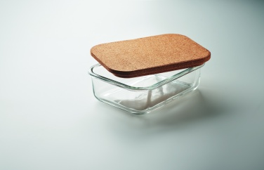 Logo trade business gifts image of: Glass lunch box with cork lid