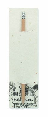 Logo trade advertising products picture of: Natural pencil in seeded pouch